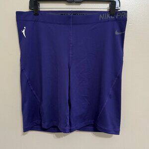 Nike Pro WNBA Team Issue Compression 8” Shorts Purple Womens 2XL CW4244-566 NEW